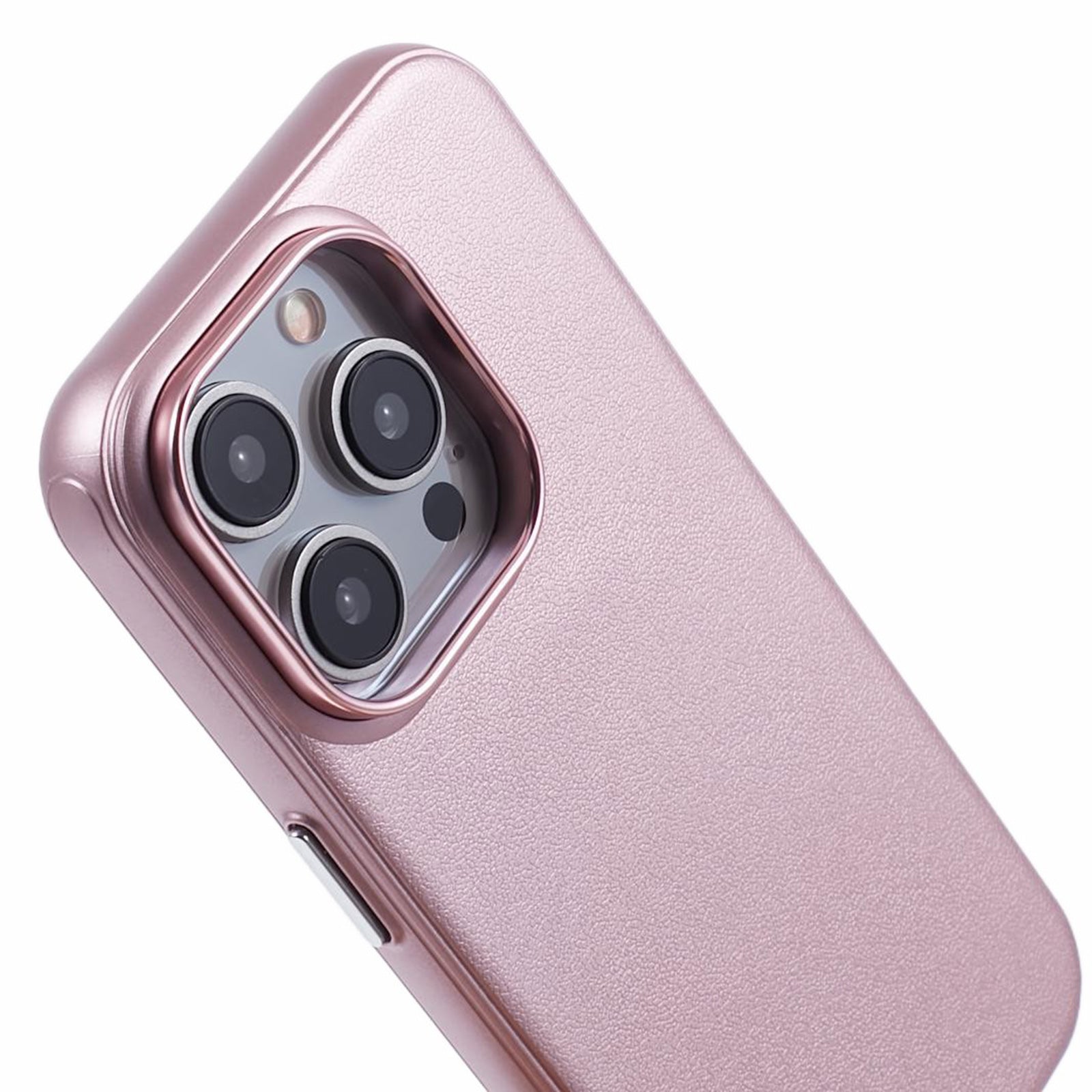 For iPhone 15 Pro Magnetic Phone Case Leather Coated PC+TPU Scratch-Resistant Back Cover - Rose Gold For iPhone 15 Pro Magnetic Phone Case Leather Coated PC+TPU Scratch-Resistant Back Cover - Rose Gold